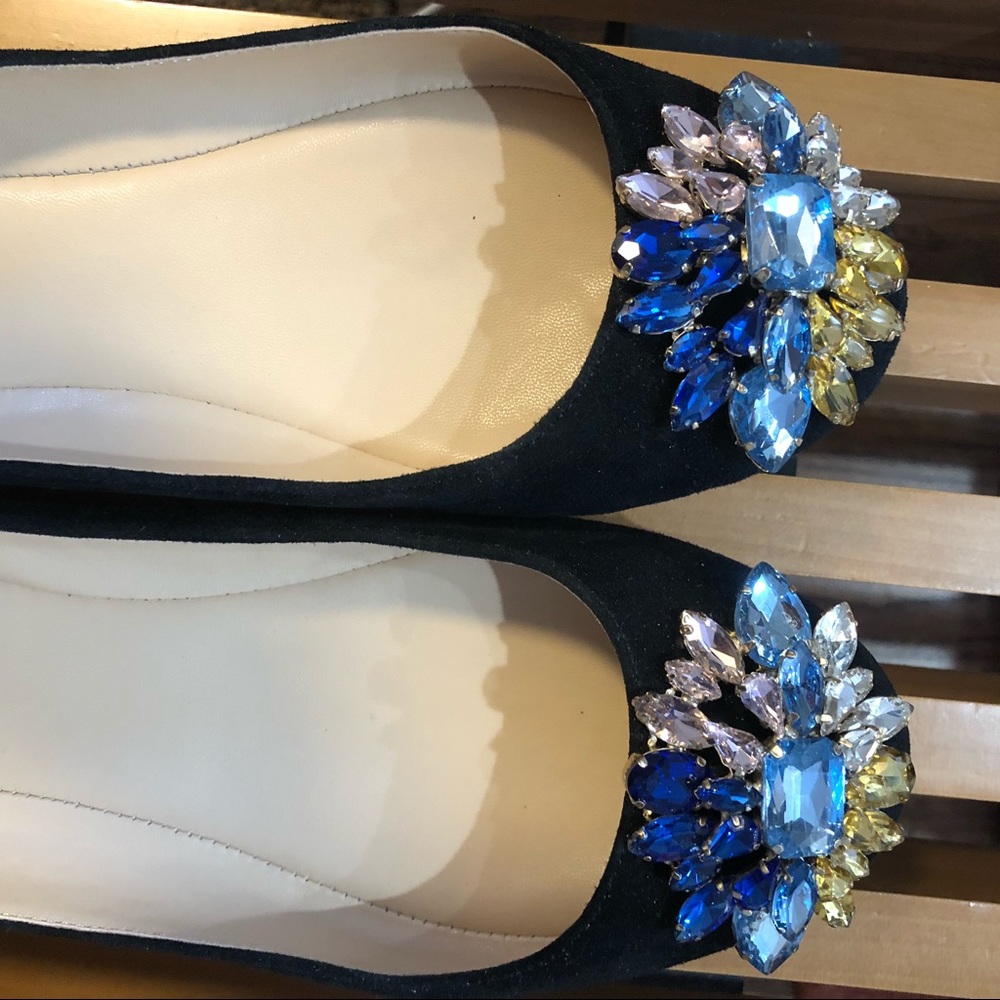 Neiman Marcus suede flats w/embellishment